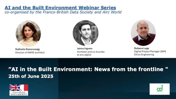 AI and Built Environment: News from the Frontline